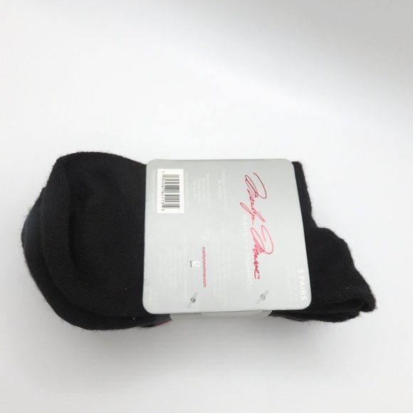 (#W) Marilyn Monroe Super Soft Black/Burgundy 5 Pairs Women's Crew Socks 9-11 - Picture 7 of 7